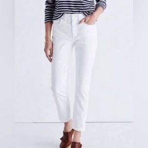Madewell Straight Crop White Jeans Tile White EUC